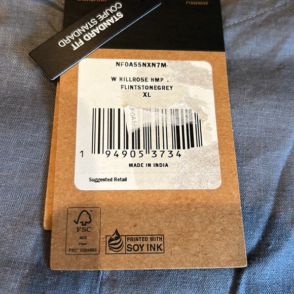 NWT THE NORTH FACE hillrose hemp tank in flint stone grey size XL - Picture 7 of 13